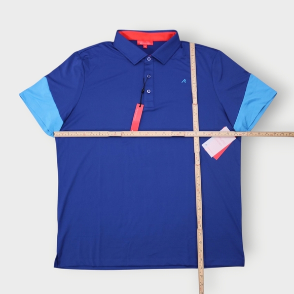 Redvanly Golf Polo Shirt Blue Color Block Mens XL Performance NWT - Picture 5 of 8